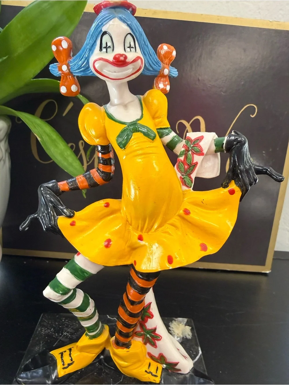 Vintage Fontanini Depose Italy Girl Clown Figurine Decorative Statue Home Accent